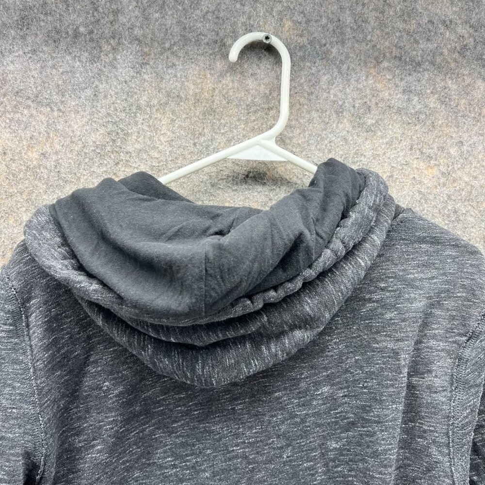 Hollister Sweater Men Small Heather Gray Red Hooded Pullover Cotton Embroidered - Picture 10 of 13